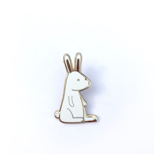 White Rabbit Enamel Pin by Tom Hardwick