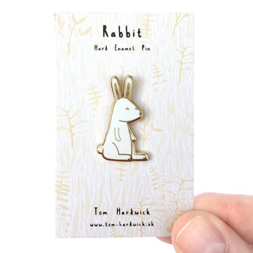 White Rabbit Enamel Pin by Tom Hardwick