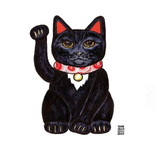 Lucky Cat Sith A4 Print - Image 2