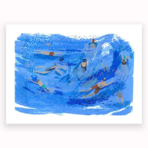 Swimmers Screen Print by Lousie Smurthwaite