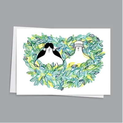 Leafy Lovers Card by Hattie Clark