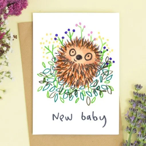 Hedgehog New Baby Card