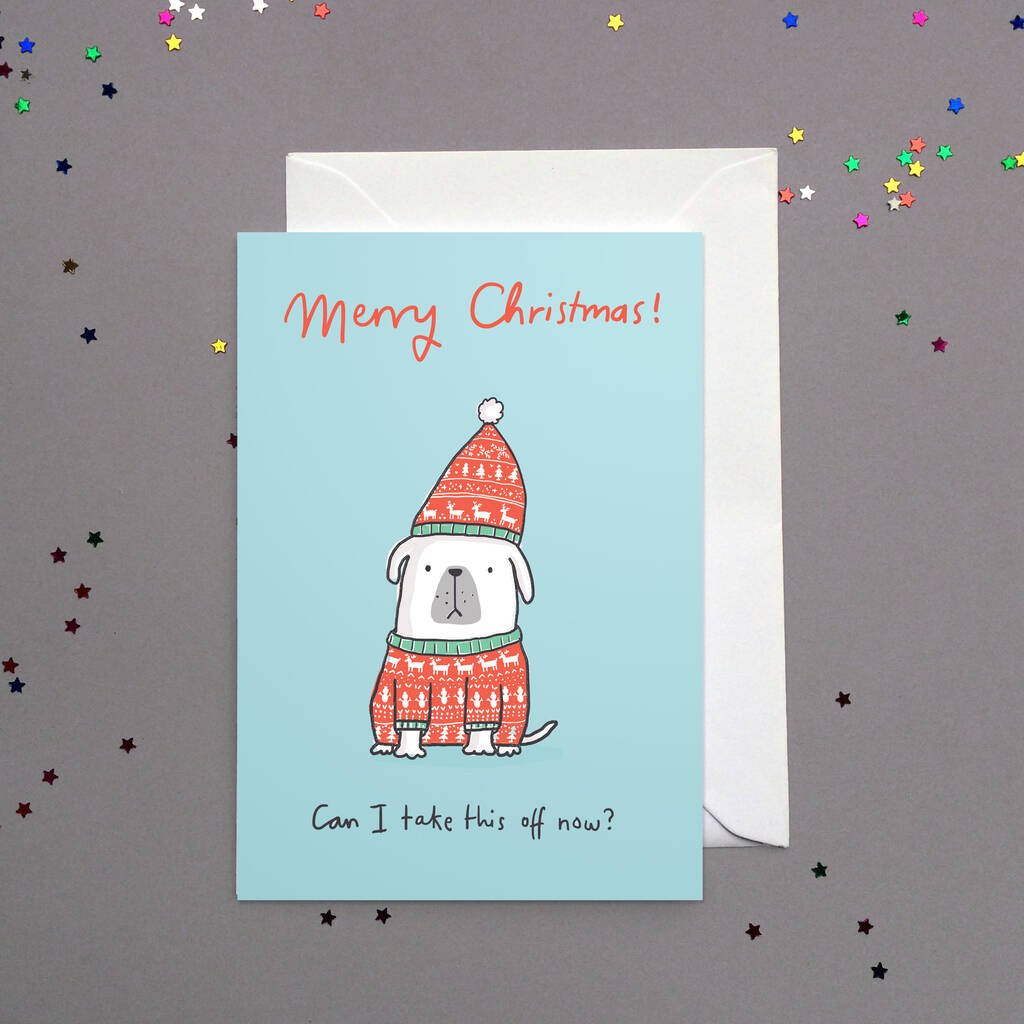 Dog Hat & Jumper Christmas Card | The Red Door Gallery