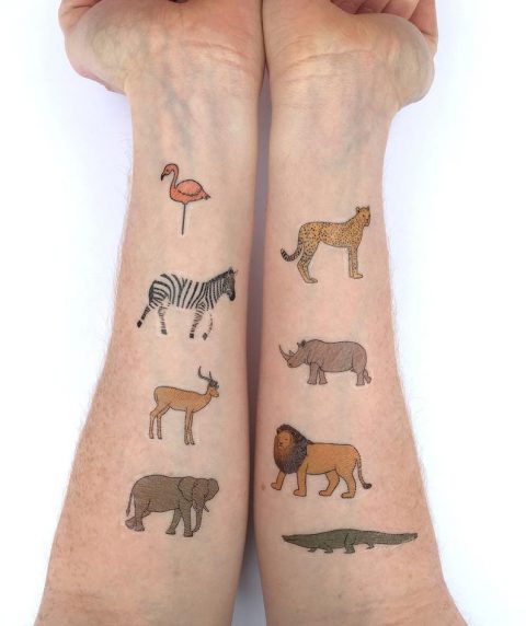 African Animals Temporary Tattoos - Animal Kingdom, Gifts Under Â£10