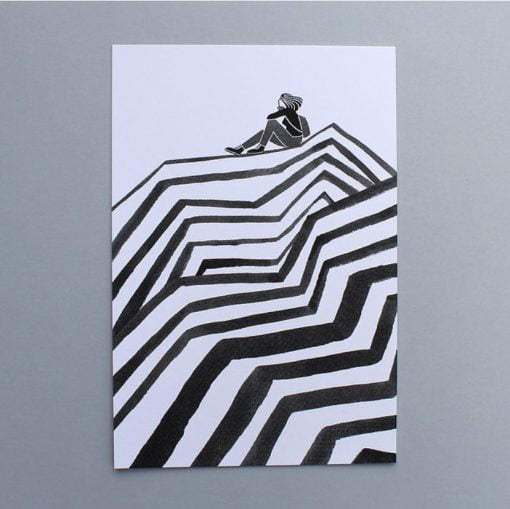 Peak Screen Print Black by Laurie Hastings