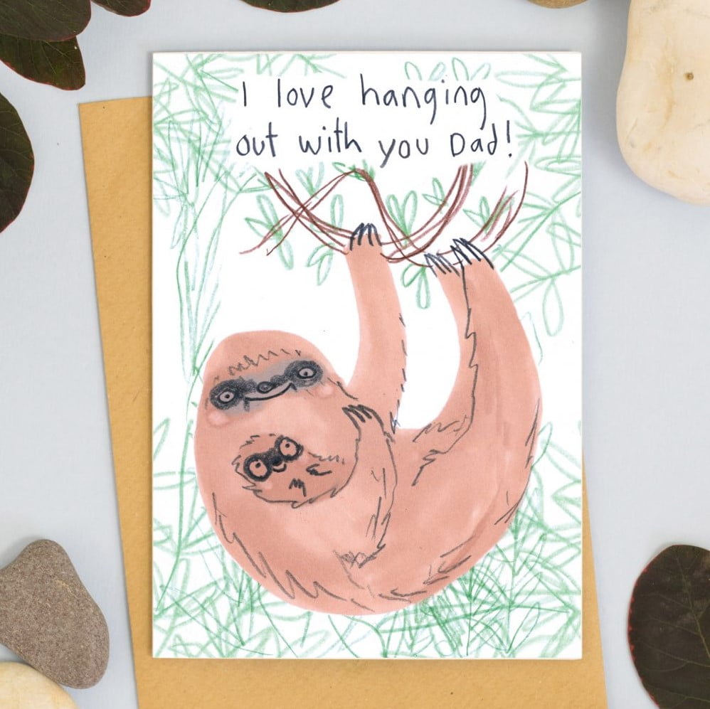 Sloth Dad Card - Father's Day - The Red Door Gallery