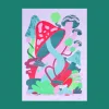 Mushrooms A4 Risograph
