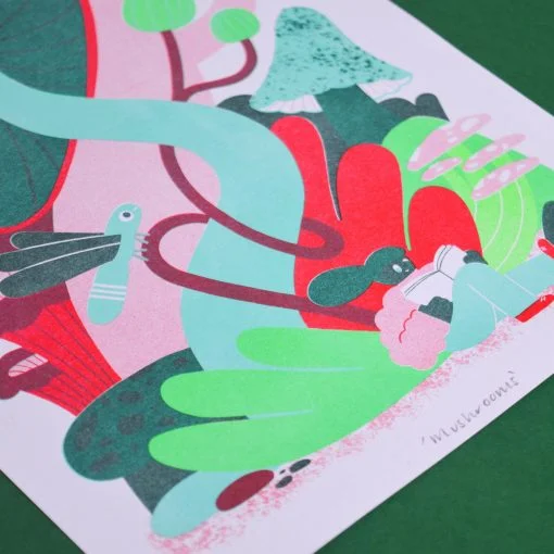 Mushrooms A4 Risograph - Image 2
