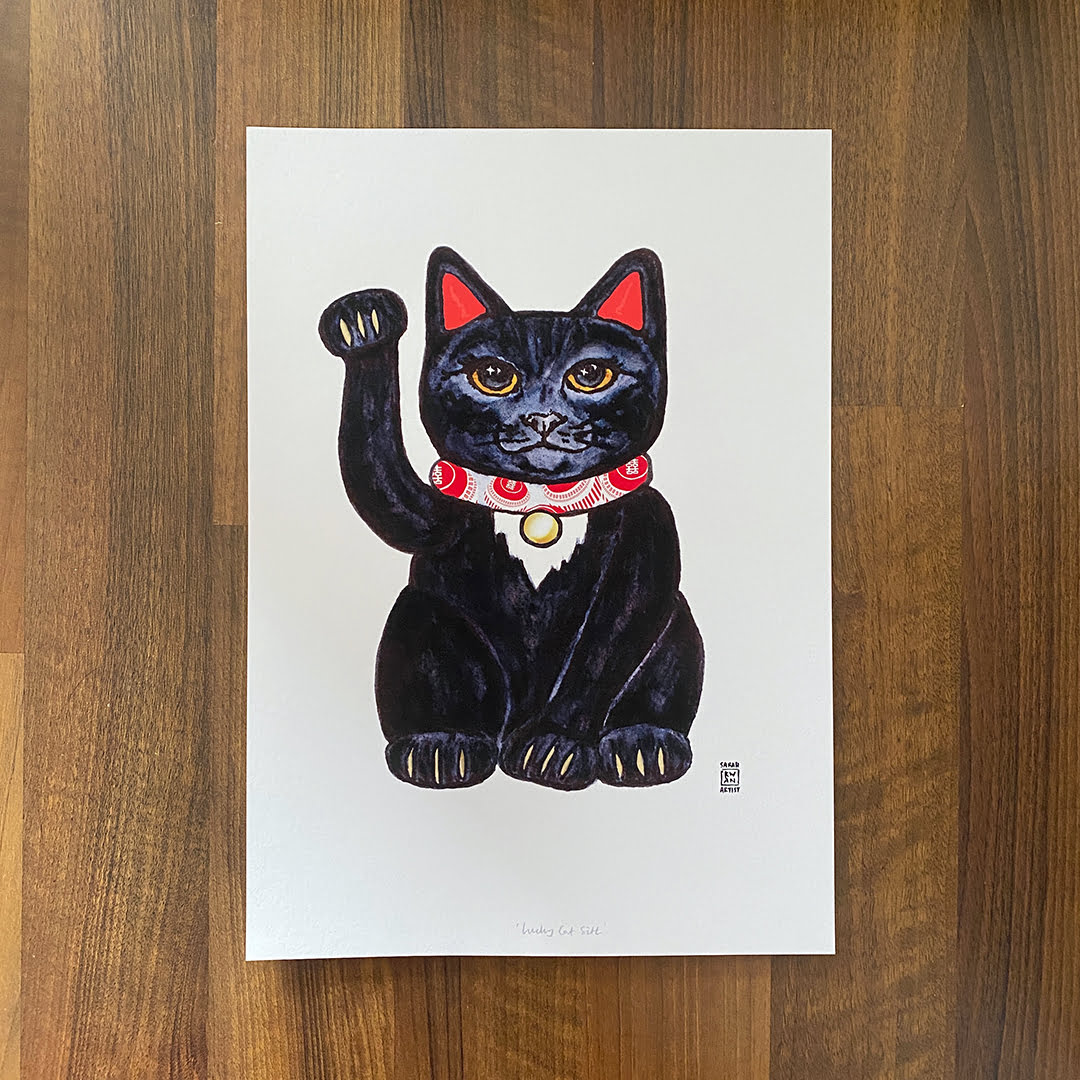 Lucky Cat Sith A4 Print