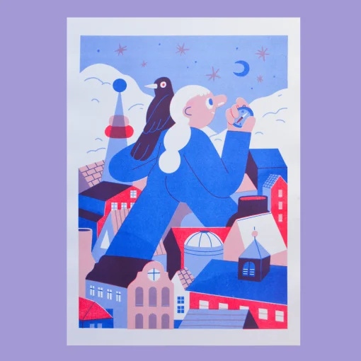 Compass A3 Risograph Print