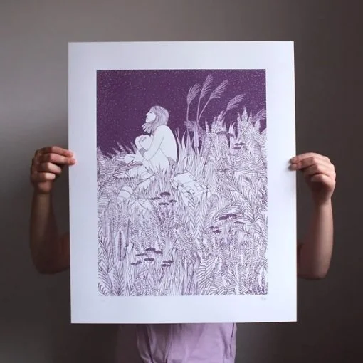 Heather Screen Print (Plum) - Image 3