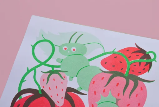 Eat Yer Strawbs A3 Risograph - Image 3