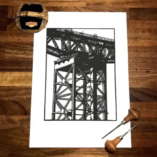 Finnieston Crane - Linocut Print