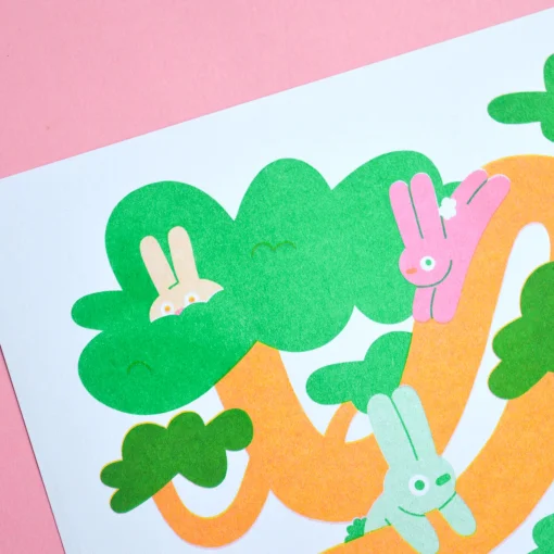 Bunny Tree A4 Print - Image 3