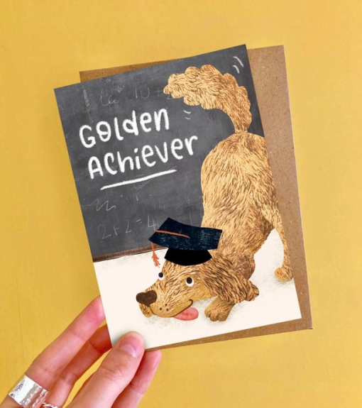 Golden Achiever Greetings Card