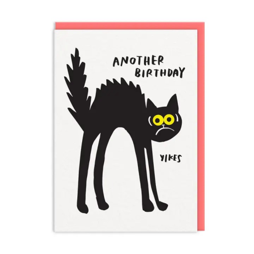 Yikes Cat Birthday Card