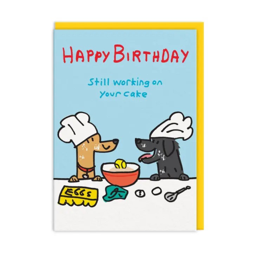 Birthday Cake Baking Dogs Card