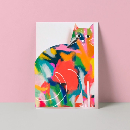 Paint Cat Cut-Out Card