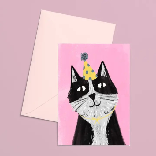 Purrtay Black Cat Card