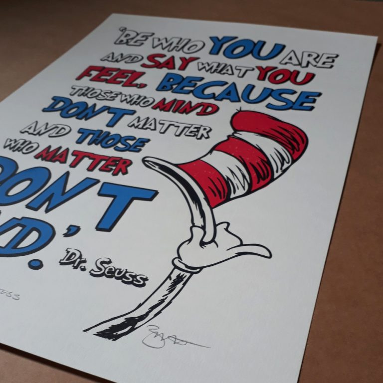 Dr Seuss Cat in the Hat A3 Screen Print | The Red Door Gallery