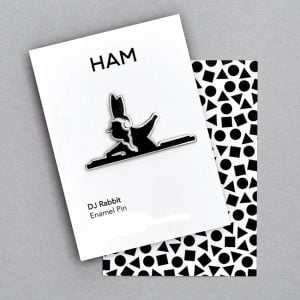 DJ Rabbit Enamel Pin by Ham at The Red Door Gallery