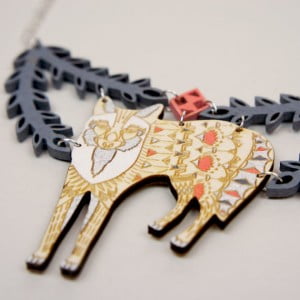 Fox and Branches Statement Necklace