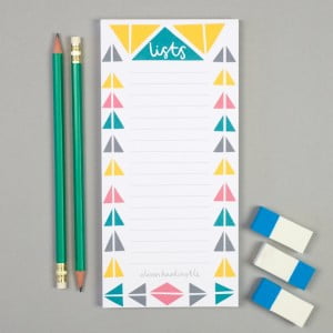 lists, memo pad, notepad, alison hardcastle, print and pattern