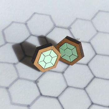 Hexagon Gem Studs