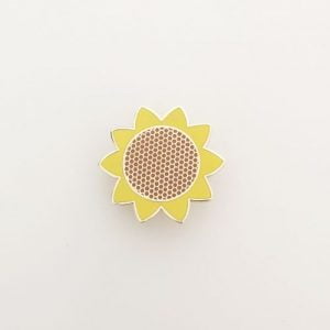 sunflower pin, enamel pin, flowers, yellow, hello sunshine