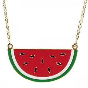 watermelon necklace, enamel jewellery, acorn and will, fruity